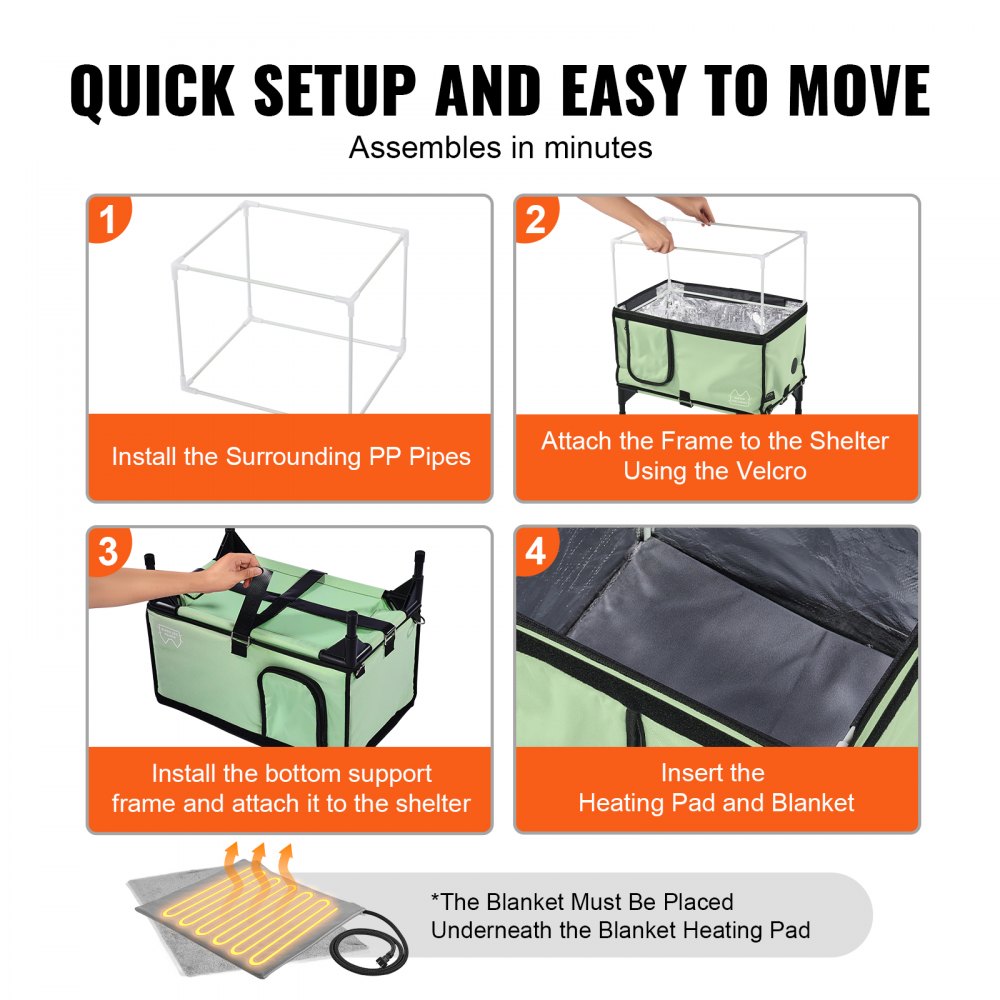 Green elevated heated cat house with waterproof design and spacious interior for medium-small cats.