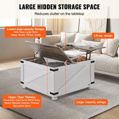 31.5" Farmhouse Coffee Table Hinged Lift Top Square Table with Storage