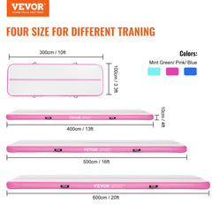 Gymnastics Air Mat - 4 Thick Tumbling Mat w/ Electric Pump (16 ft, Pink) | Training Mats for Gym, Yoga, Cheerleading at Home