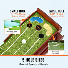5 Hole Golf Putting Mat Indoor Golf Putting Green Golf Training Aid