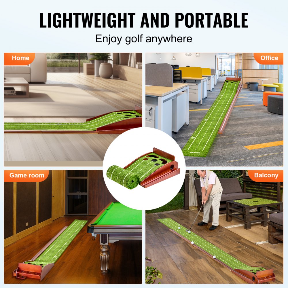 5 Hole Golf Putting Mat Indoor Golf Putting Green Golf Training Aid