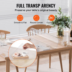 PVC Table Protector 16x32 Inch Clear Plastic Desk Protector 1.5mm Thick