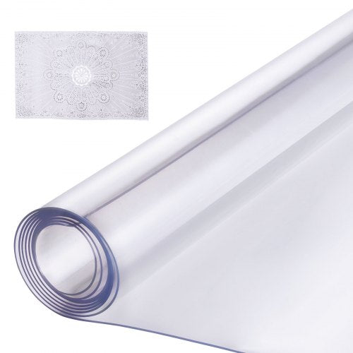 PVC Table Protector 24x96 Inch Clear Plastic Desk Protector 1.5mm Thick