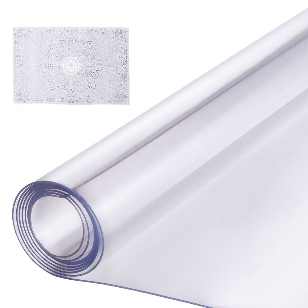 PVC Table Protector 24x96 Inch Clear Plastic Desk Protector 1.5mm Thick