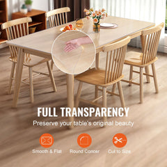 Clear Table Cover Protector, 36" x 72" Table Cover, 1.5 mm Thick PVC Plastic Tablecloth, Waterproof Desktop Protector for Writing Desk, Coffee Table, Dining Room Table
