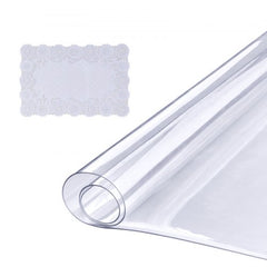 Clear Table Cover Protector, 18" x 36"/457 x 925.4 mm Table Cover, 1.5 mm Thick PVC Plastic Tablecloth, Waterproof Desktop Protector for Writing Desk, Coffee Table, Dining Room Table