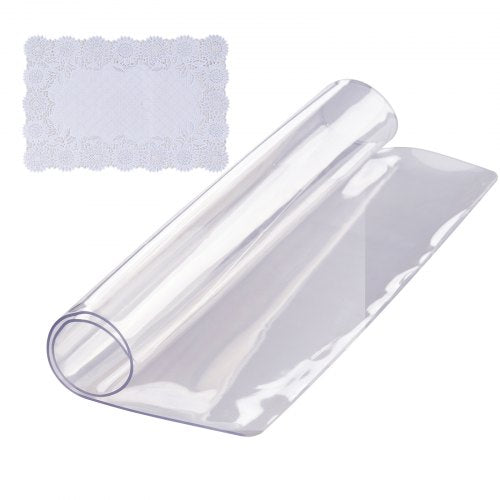 Clear Table Cover Protector, 12" x 12"/305 x 305 mm Table Cover, 1.5 mm Thick PVC Plastic Tablecloth, Waterproof Desktop Protector for Writing Desk, Coffee Table, Dining Room Table