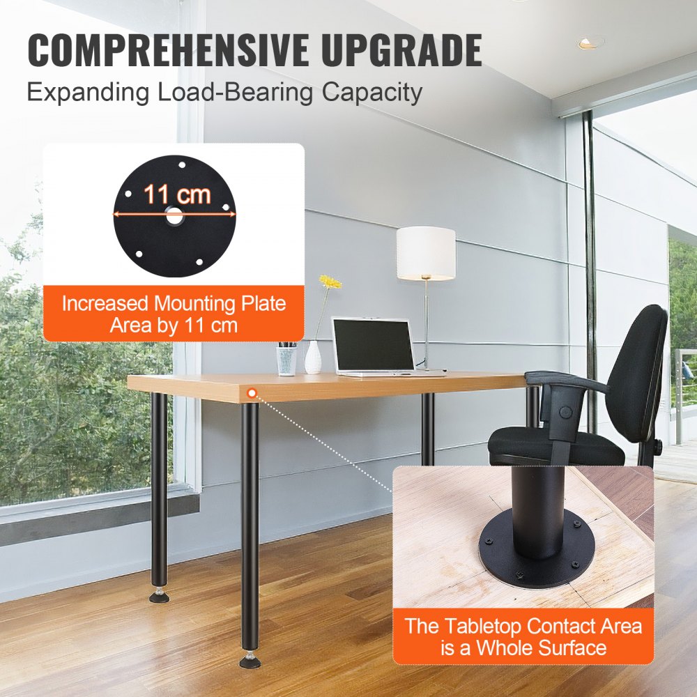 30" Solid Steel Adjustable Desk Legs Office Table Furniture Set of 4 Black