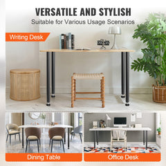 30" Solid Steel Adjustable Desk Legs Office Table Furniture Set of 4 Black