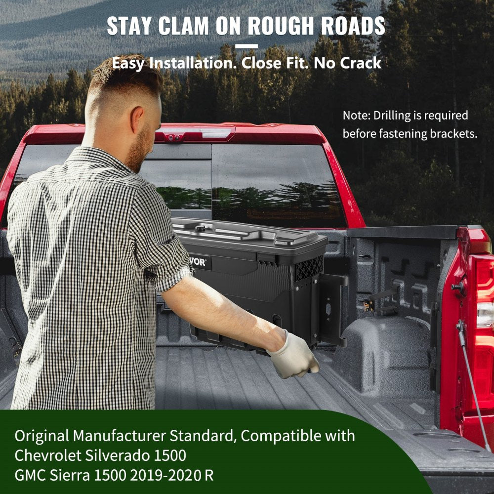 Truck Bed Storage Tool Box 2019-20 Chevrolet Silverado 1500 Left+Right