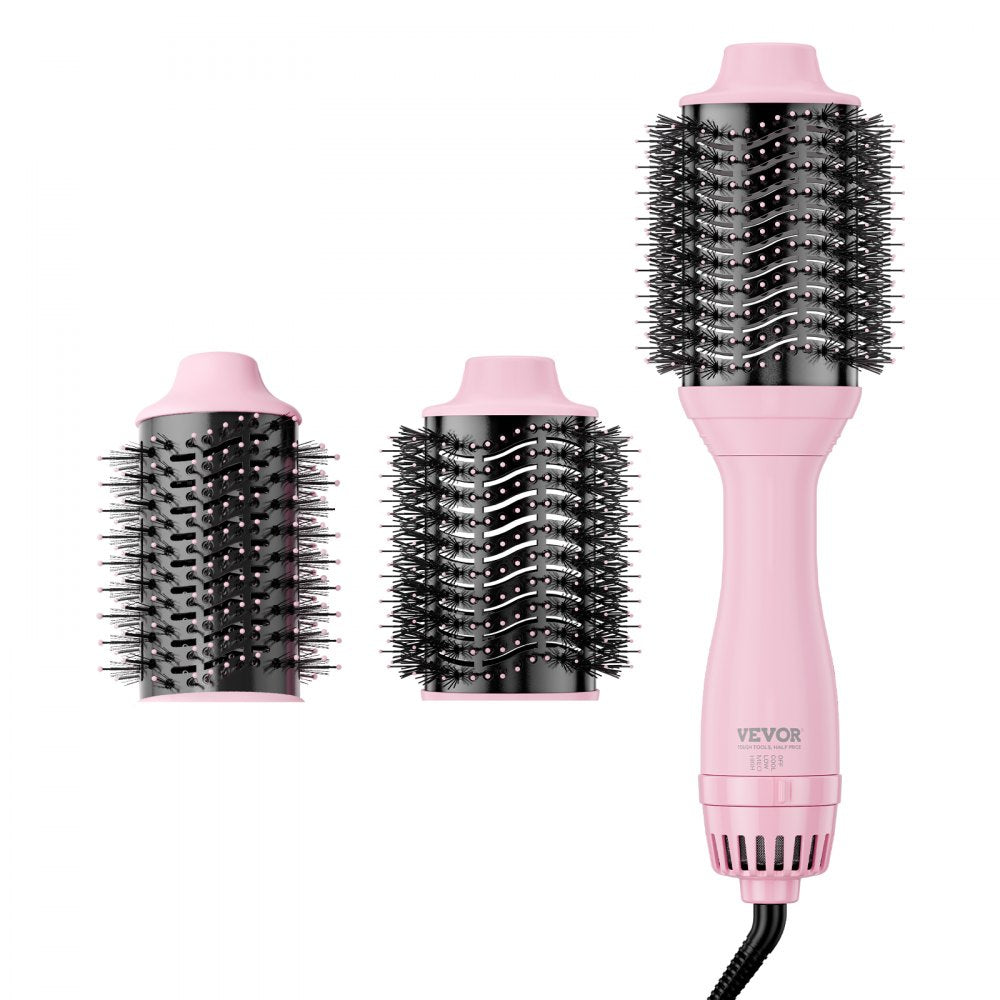 Hair Blow Dryer Brush, Ionic Hot Air Styling Brush with 2.6" & 2.95" Head
