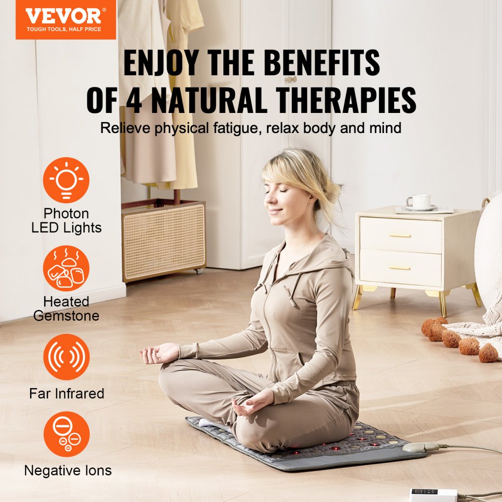 Far Infrared Heating Pad Jade & Tourmaline Stones Heating Pad 103 - 159℉