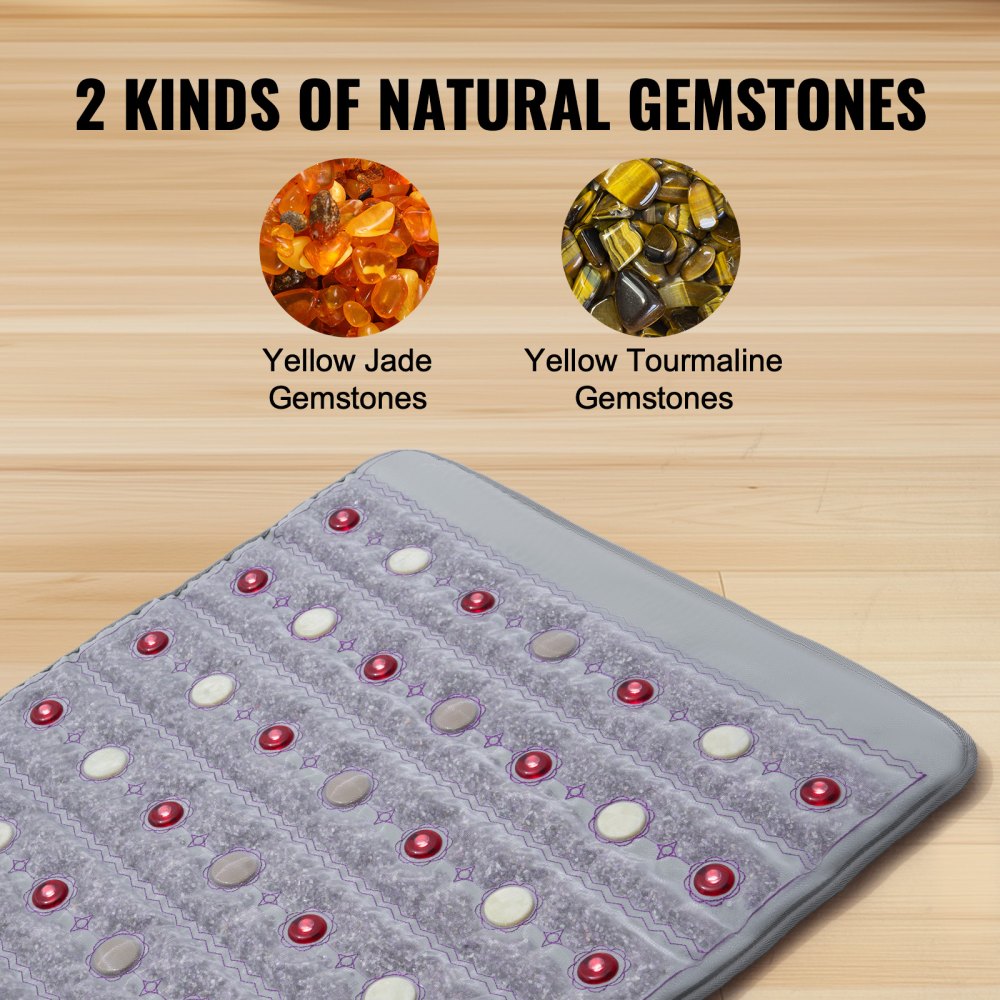 Far Infrared Heating Pad Jade & Tourmaline Stones Heating Pad 60" x 24"