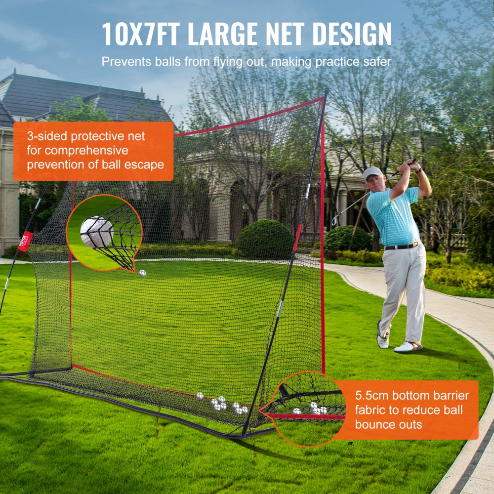 10.8x7ft Golf Practice Hitting Net Indoor Personal Driving Range Training
