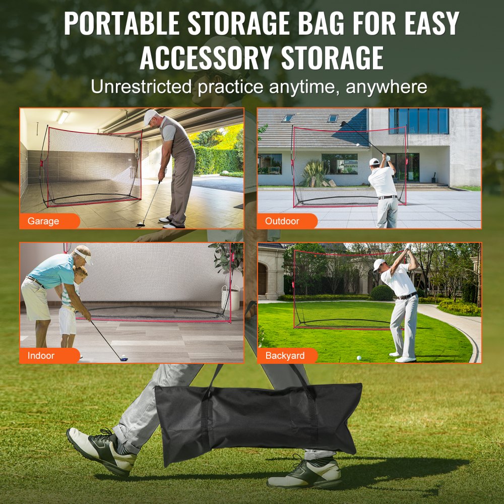 10.8x7ft Golf Practice Hitting Net Indoor Personal Driving Range Training