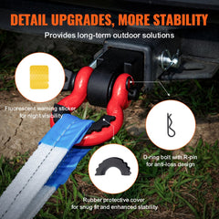2" Trailer Shackle Hitch Receiver D-Ring Recovery for Truck Jeep 52900 lbs