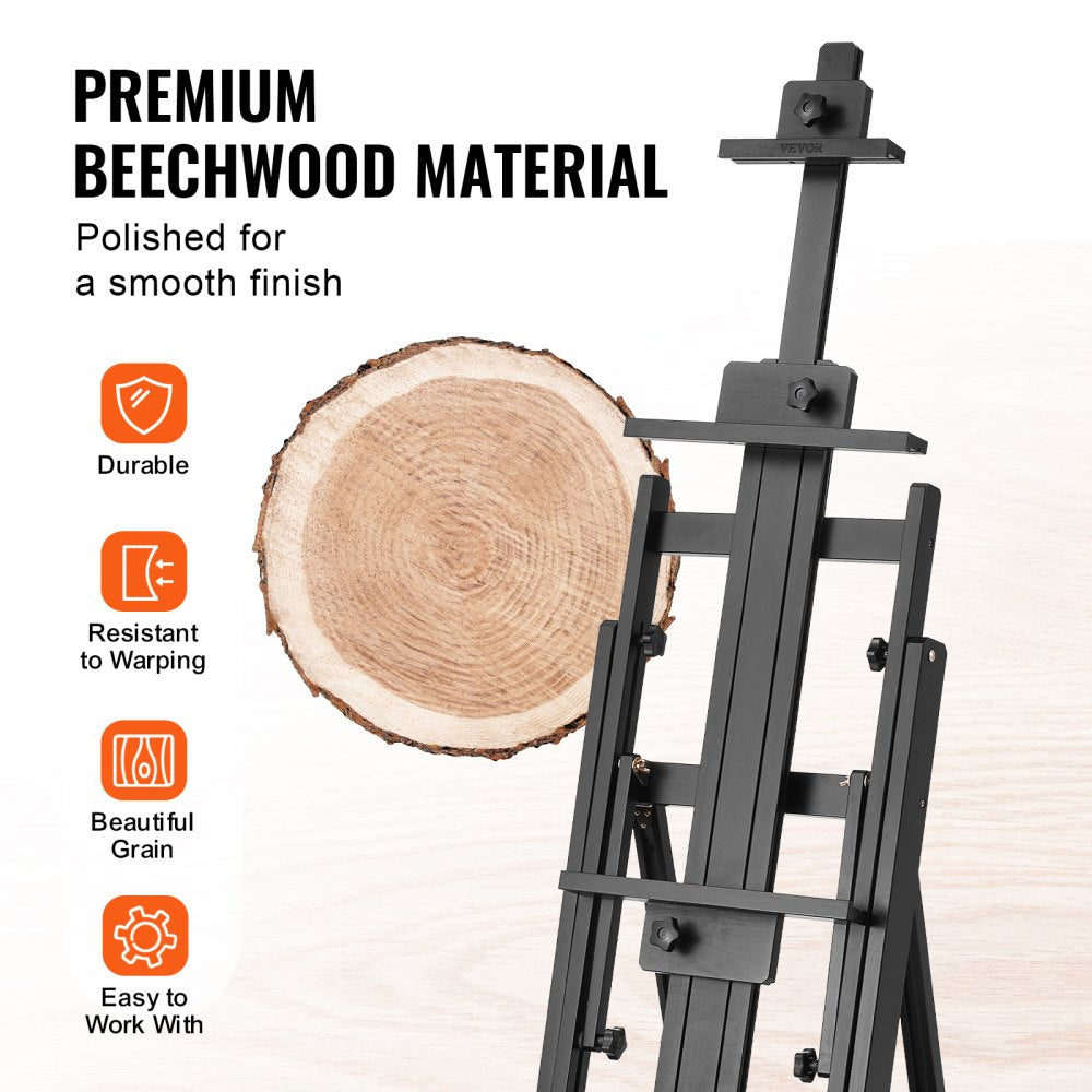 Studio H-Frame Easel Holds Canvas Art up to 77" Beechwood Artists Easel