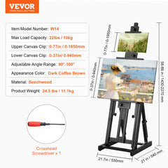 Studio H-Frame Easel Holds Canvas Art up to 77" Beechwood Artists Easel