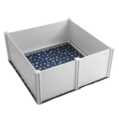 Dog Whelping Box 59.8x59.8x24.0in PVC with Rails Pee Pad for Dogs Puppies