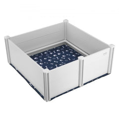 Dog Whelping Box 48 x 48 x 18.1in PVC with Rails Pee Pad for Dogs Puppies