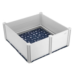 Dog Whelping Box 48 x 48 x 18.1in PVC with Rails Pee Pad for Dogs Puppies