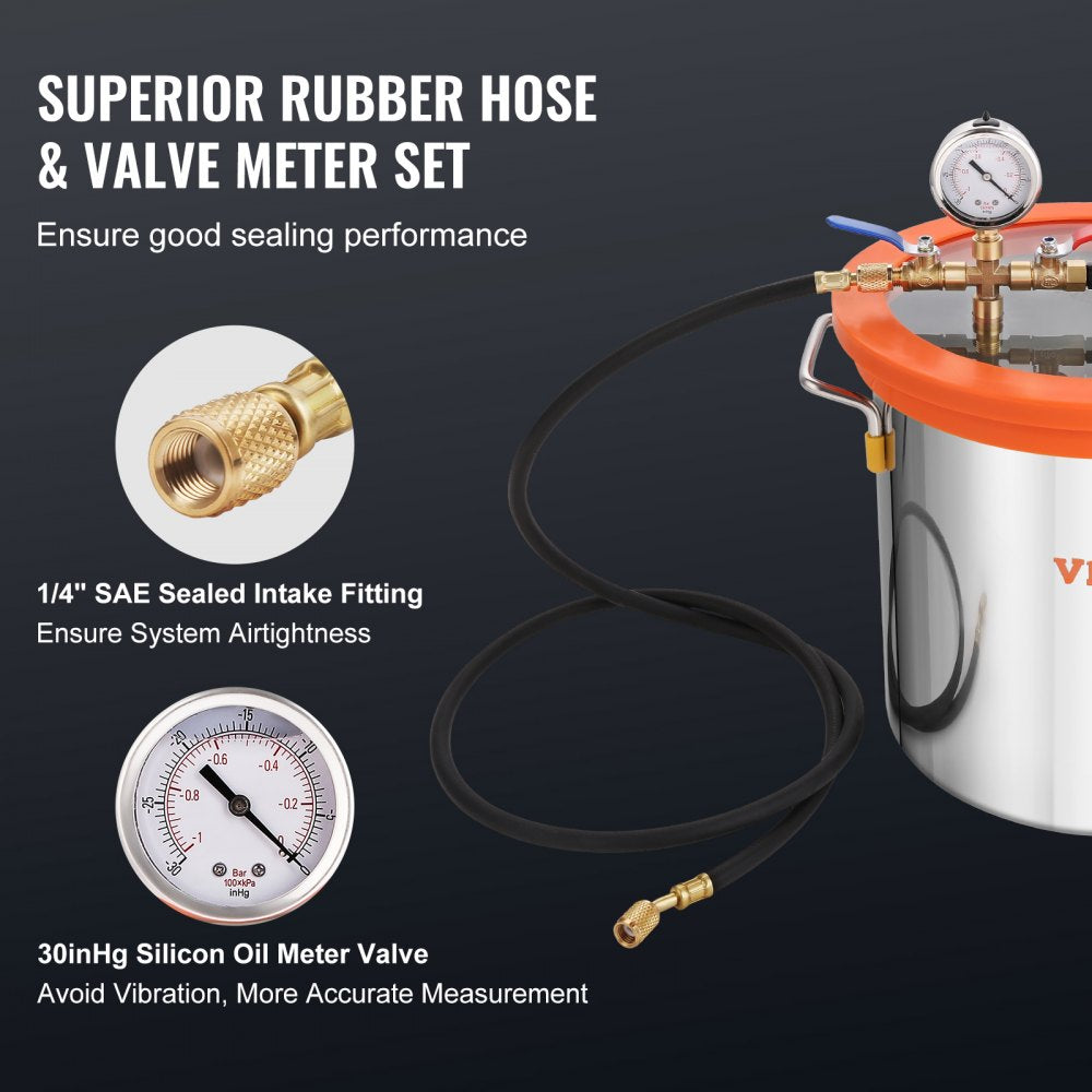 3 Gallon Vacuum Chamber and 3.5 CFM Pump Kit, Tempered Glass Lid Vacuum Degassing Chamber Kit, Single Stage Vacuum Pump with 250 ml Oil Bottle, for Stabilizing Wood, Degassing Silicones, Epoxies