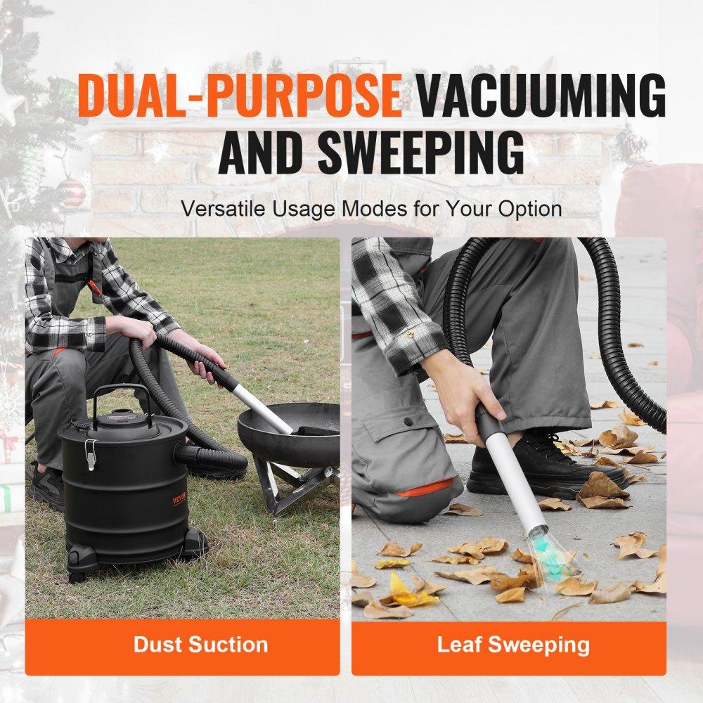 Bostome 5-gallon ash vacuum cleaner with a 1200W motor and heat-resistant flexible hose.