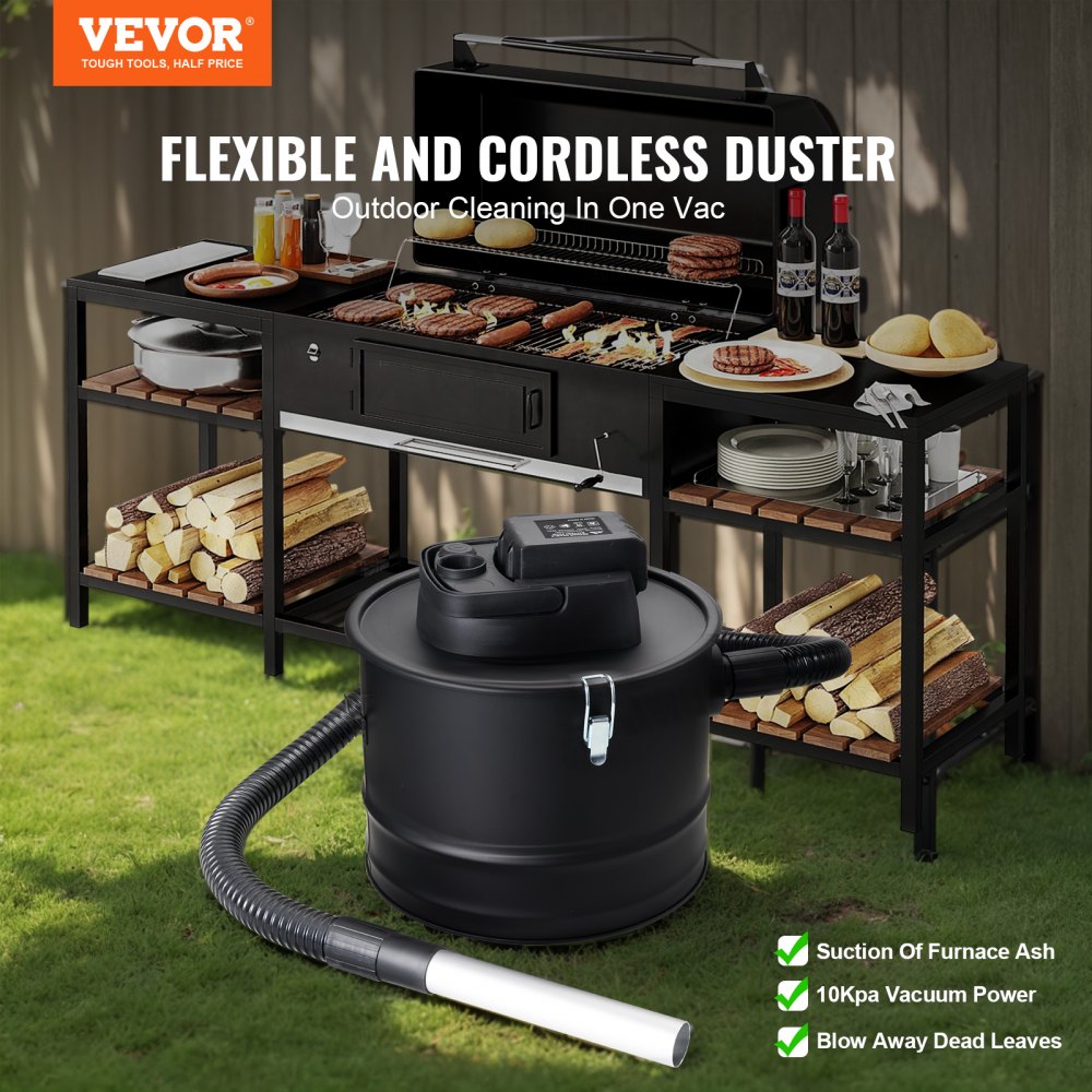 Bostome 15L ash vacuum cleaner with 10kPa power for fireplaces and pellet stoves.