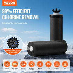 2.25G Gravity-fed Water Filter Countertop System Stainless Steel 2 Filters