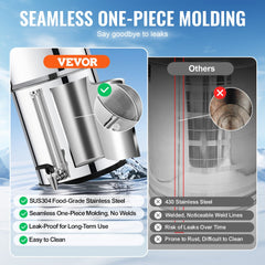 2.25G Gravity-fed Water Filter Countertop System Stainless Steel 2 Filters