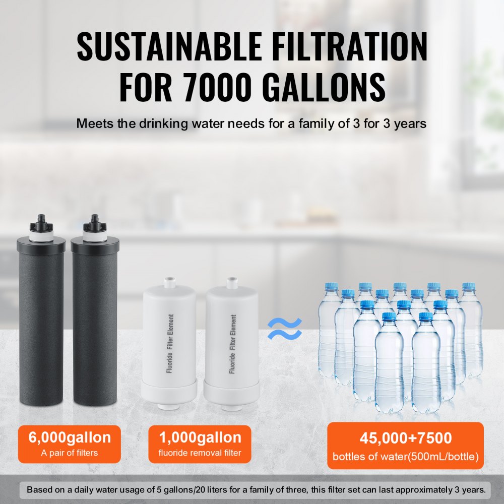 Purification Water Filter Replacement for Gravity Filter System 4 Pack