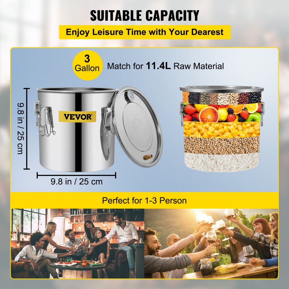 12L Water Alcohol Distiller 3GAL Copper Wine Making Boiler Multi Home DIY Brewing Distilling Kit for Fruit Wine, Water, Brandy, And Refining Plant Extracts