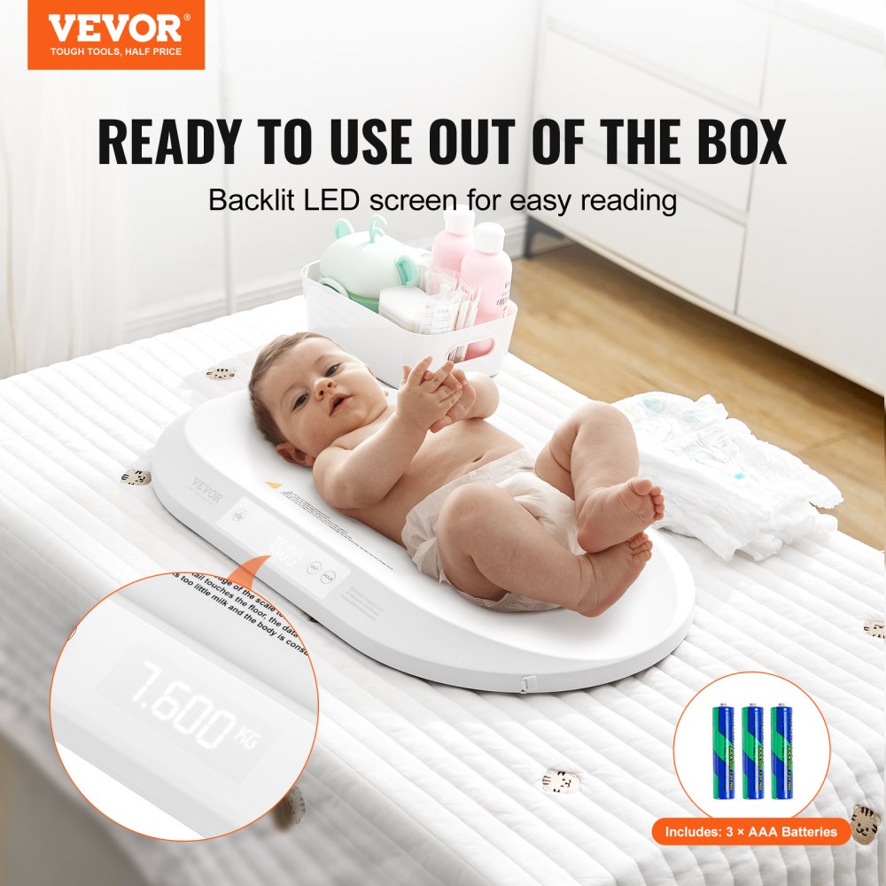 Baby Scale Smart Bluetooth Infant Digital Scale with Measuring Tape 88LBS