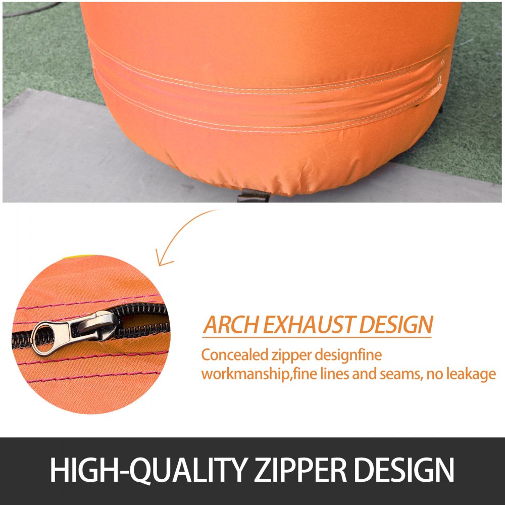 Inflatable Arch Orange 20ft, Hexagon Inflatable Arch Built in 100W Blower, Inflatable Archway for Race Outdoor Advertising Commerce