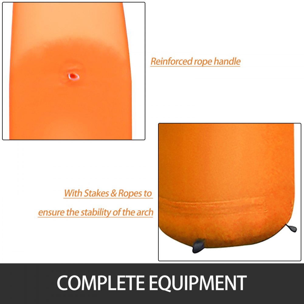 Inflatable Arch Orange 20ft, Hexagon Inflatable Arch Built in 100W Blower, Inflatable Archway for Race Outdoor Advertising Commerce