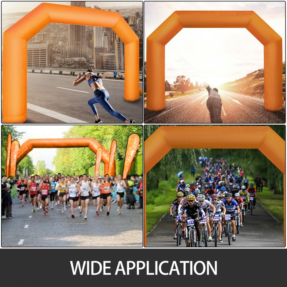 Inflatable Arch Orange 20ft, Hexagon Inflatable Arch Built in 100W Blower, Inflatable Archway for Race Outdoor Advertising Commerce
