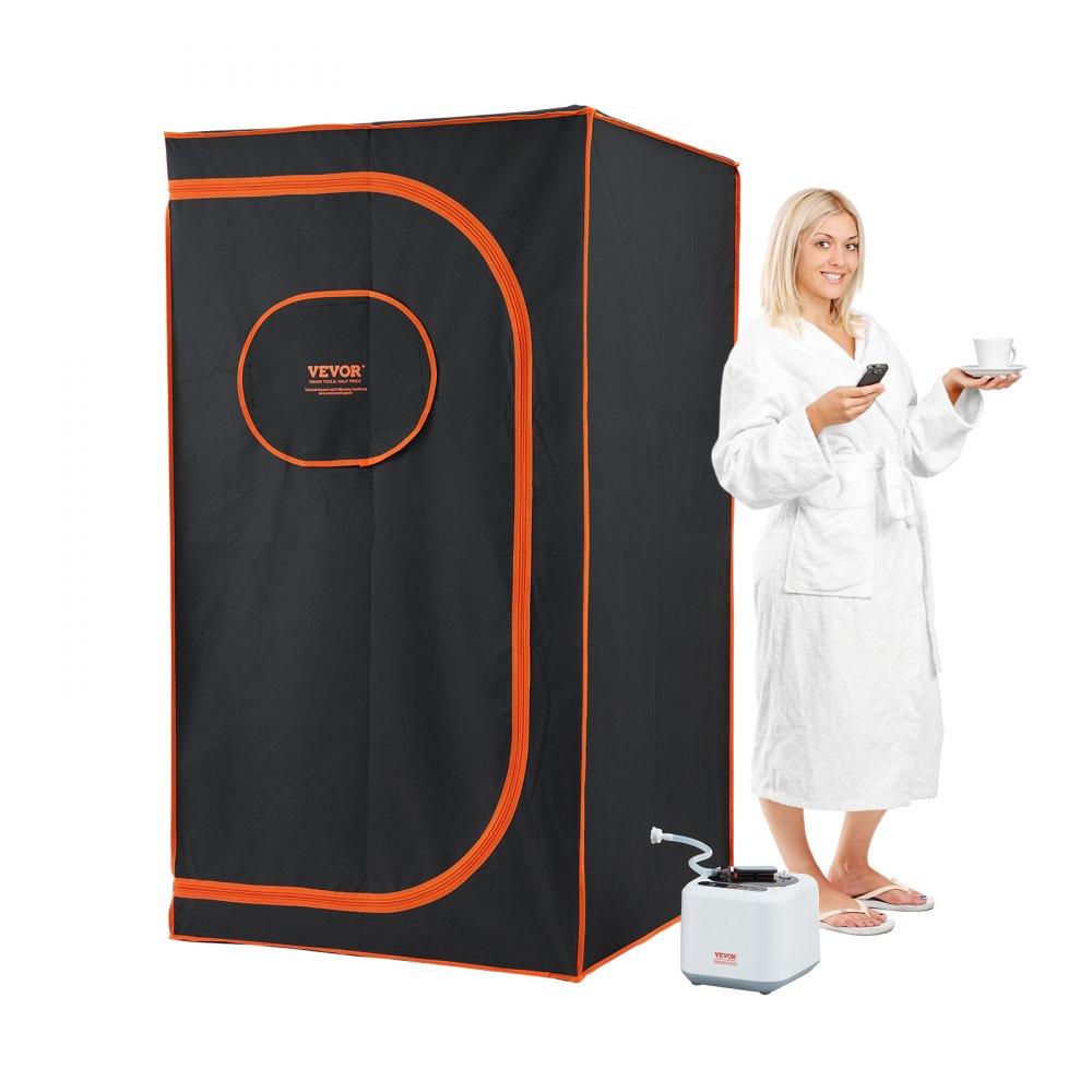 Portable Steam Sauna Tent Full Size, 1000W Personal Sauna Blanket Kit for Home Spa, Detoxify & Soothing Heated Body Therapy, Time & Temperature Remote Control With Floor  Mat