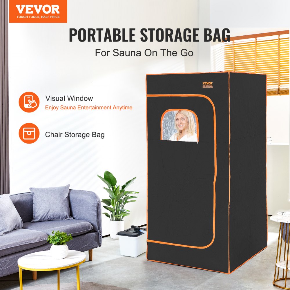 Portable Steam Sauna Tent Full Size 1600W Personal Sauna Blanket W/ Chair