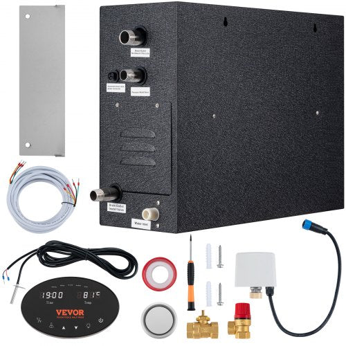 Steam Shower Generator, 10.5 kW, Segmented Heating & Temperature Customization & 24h Timer Steam Bath Kit, Automatic Drainage Luxury Home Steam Shower System, Acrylic Room Max. 355 Cu. Ft.