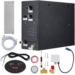 Steam Shower Generator, 10.5 kW, Segmented Heating & Temperature Customization & 24h Timer Steam Bath Kit, Automatic Drainage Luxury Home Steam Shower System, Acrylic Room Max. 355 Cu. Ft.