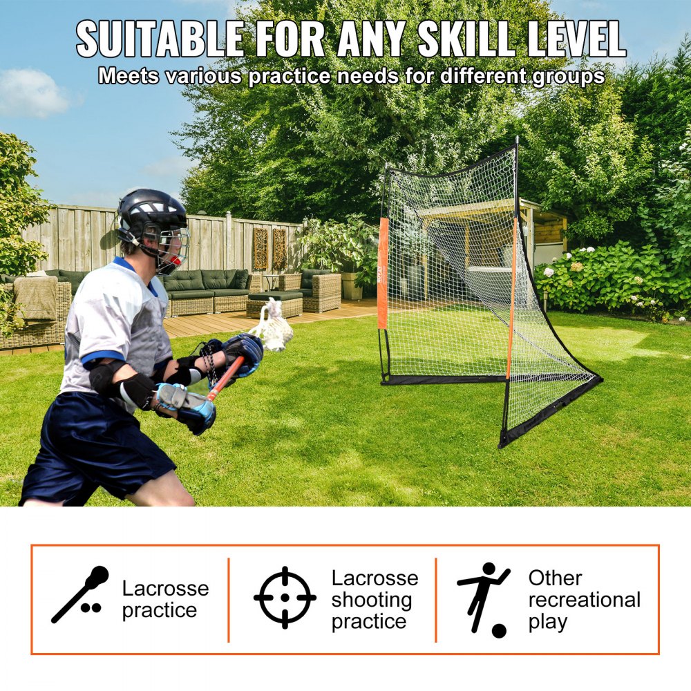 Lacrosse Goal, 6` x 6` Lacrosse Net, Portable Lacrosse Goal with Carry Bag, Fiberglass Rod Backyard Lacrosse Training Equipment, Easy Setup Collegiate Goal, Perfect for Youth Adult Training