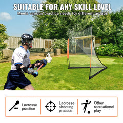 Lacrosse Goal, 6` x 6` Lacrosse Net, Portable Lacrosse Goal with Carry Bag, Fiberglass Rod Backyard Lacrosse Training Equipment, Easy Setup Collegiate Goal, Perfect for Youth Adult Training