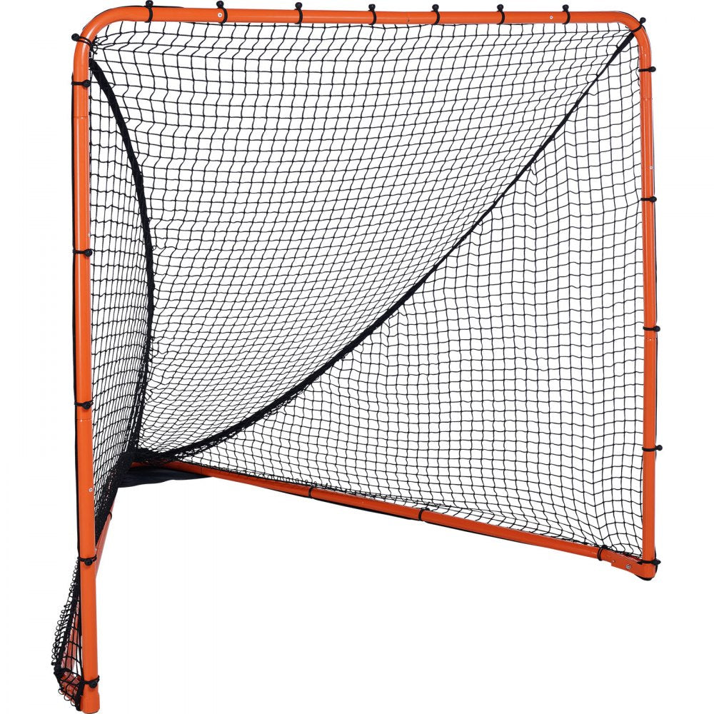 Lacrosse Goal, 6` x 6` Lacrosse Net, Folding Portable Backyard Lacrosse Training Equipment, Steel Frame Training Net, Quick & Easy Setup Lacrosse Goal, Perfect for Youth Adult Training, Orange