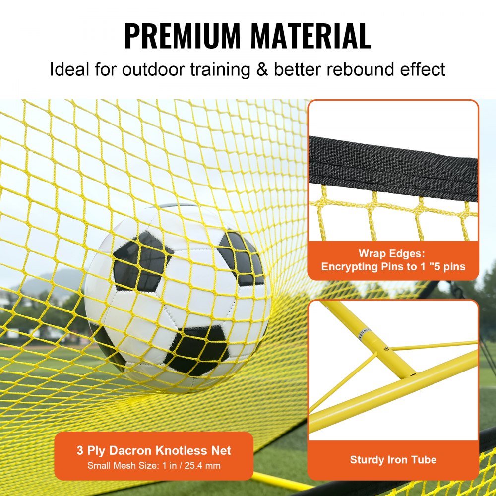 Soccer Trainer, 2-IN-1 Portable Soccer Rebounder Net, 71"x40" Iron Soccer Practice Equipment, Sports Football Rebounder Wall with Portable Bag, Perfect for Team Solo Training, Passing, Volley