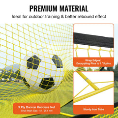 Soccer Trainer, 2-IN-1 Portable Soccer Rebounder Net, 71"x40" Iron Soccer Practice Equipment, Sports Football Rebounder Wall with Portable Bag, Perfect for Team Solo Training, Passing, Volley