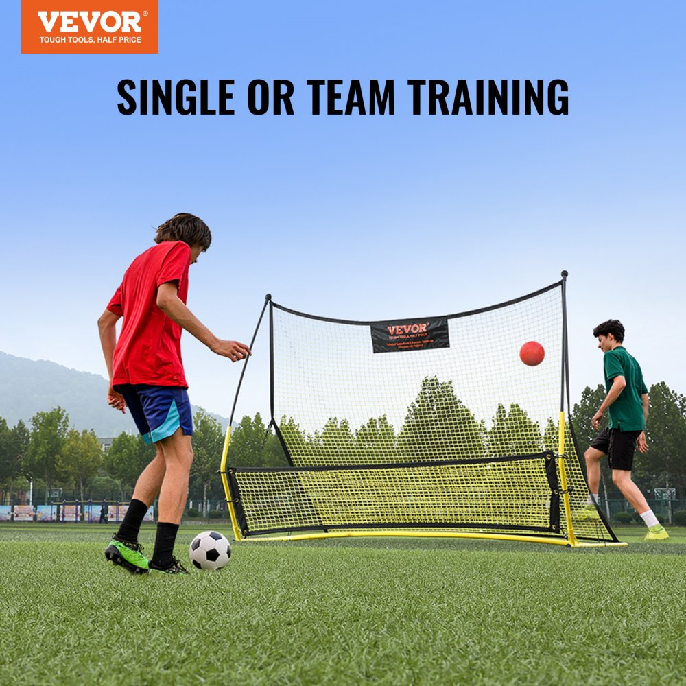 Soccer Trainer, 2-IN-1 Portable Soccer Rebounder Net, 71"x40" Iron Soccer Practice Equipment, Sports Football Rebounder Wall with Portable Bag, Perfect for Team Solo Training, Passing, Volley