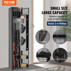 2 Rifles Gun Safe, Rifle Safe with Lock & Digital Keypad, Quick Access Gun Storage Cabinet with Removable Shelf, Pistol Rack, Rifle Cabinet for Home Rifle and Pistols