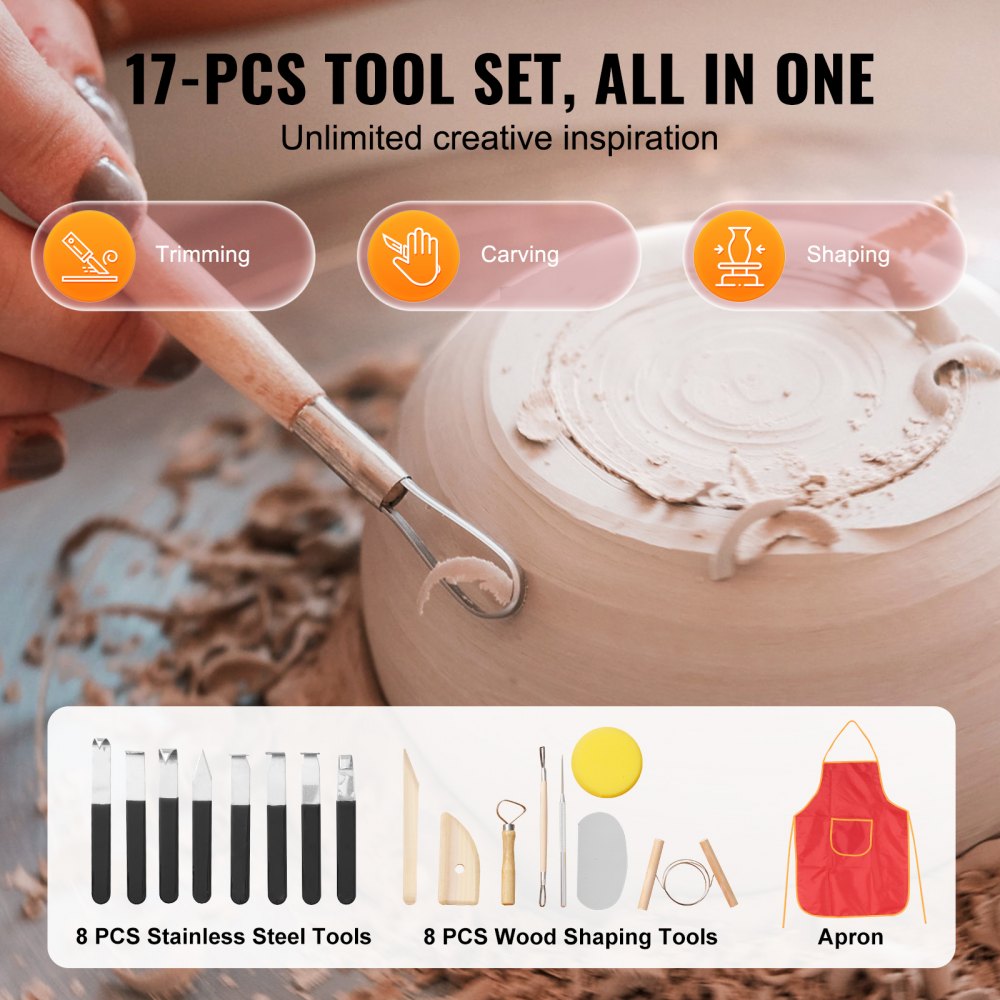 Bostome 11" electric pottery wheel in pink with foot pedal and LCD touch screen for easy use.