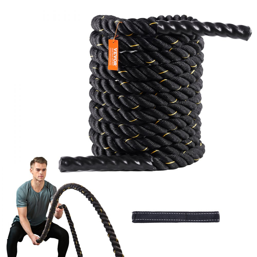 Battle Rope 1.5" 30Ft Gym Workout Strength Training Exercise Fitness Rope