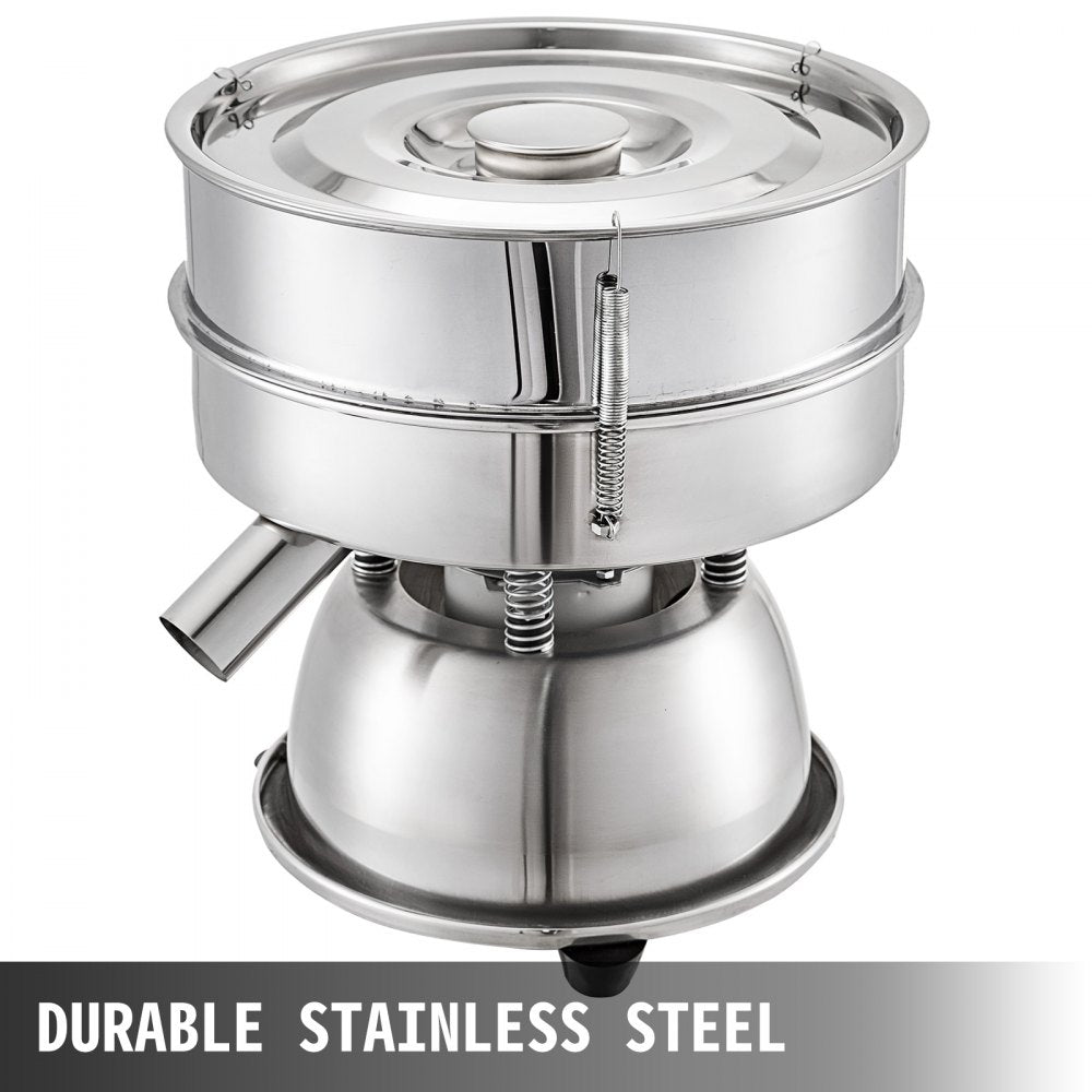 Automatic Sieve Shaker Included 12 Mesh + 80 Mesh Flour Sifter Electric Vibrating Sieve Machine 110V 50W Sifter Shaker Machine 1150 r/min for Rice & Herbal Powder Particles